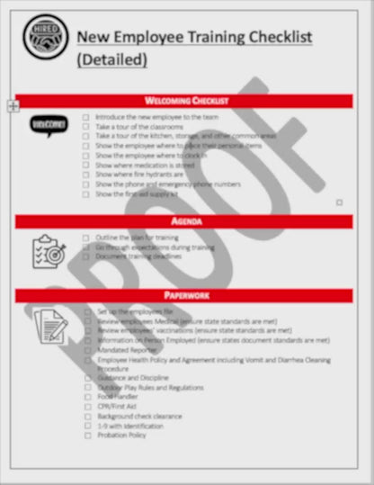 New Employee Training and Orientation Checklist (Detailed)
