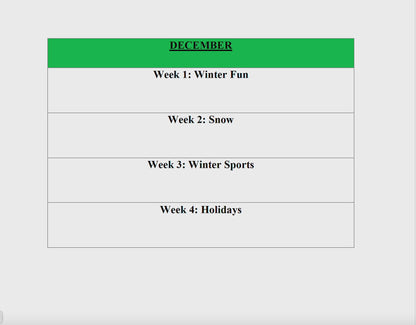 December 2's and 3's Lesson Plans