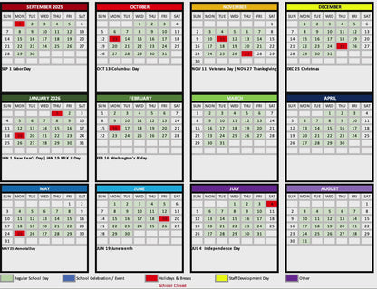 School Program Calendar School Program Calendar 2025 Year - 2025-2026 School Year