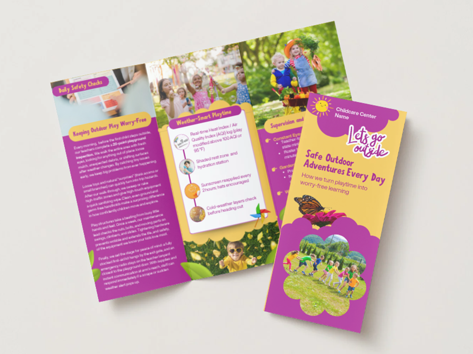 Outdoor Safety and Play Brochure - Editable Canva Pro Template