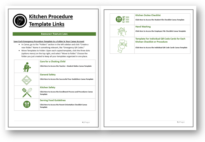 QR Codes for Kitchen Standard Operating Procedures (SOP's)