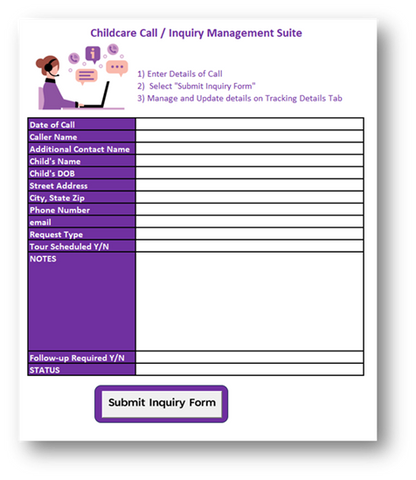 Call Inquiery Call Inquiry Management Suite – Admin For You