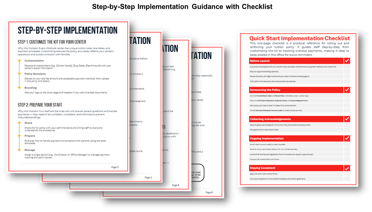 Childcare Tuition Payment and Collections Kit