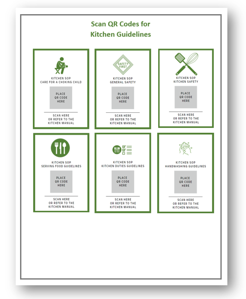 QR Codes for Kitchen Standard Operating Procedures (SOP's)