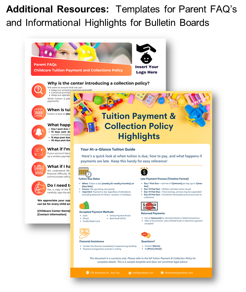 Childcare Tuition Payment and Collections Kit