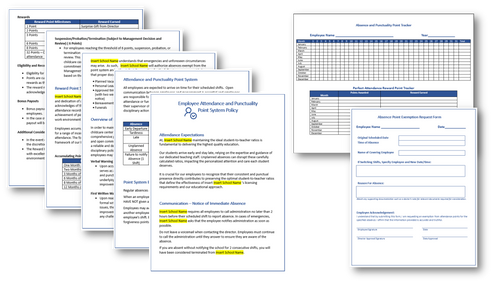 Point System Legal Employee Attendance and Punctuality Point System and Absence Tracker ...