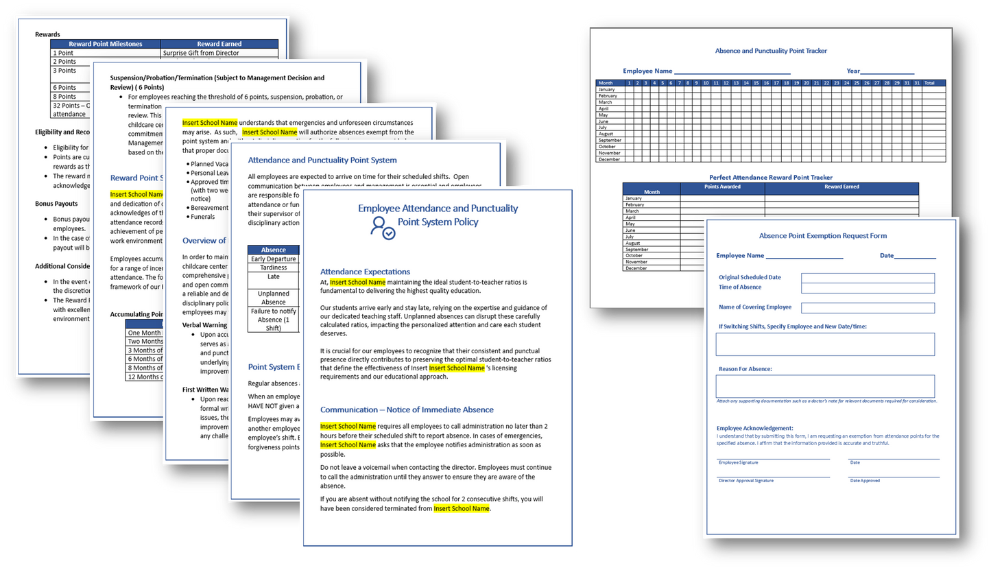 Employee Attendance and Punctuality Point System and Absence Tracker - Manual Version