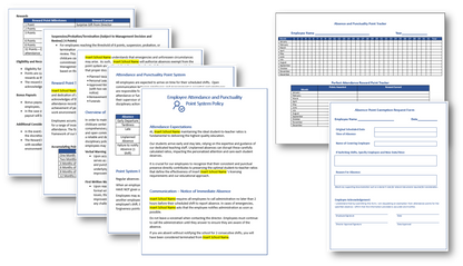 Employee Attendance and Punctuality Point System and Absence Tracker - Manual Version