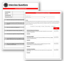 Load image into Gallery viewer, Interview Questions for Assistant Teacher and Lead Teacher Position
