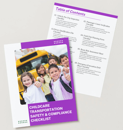 SOP Series: Childcare Transportation Safety and Compliance Checklist Bundle