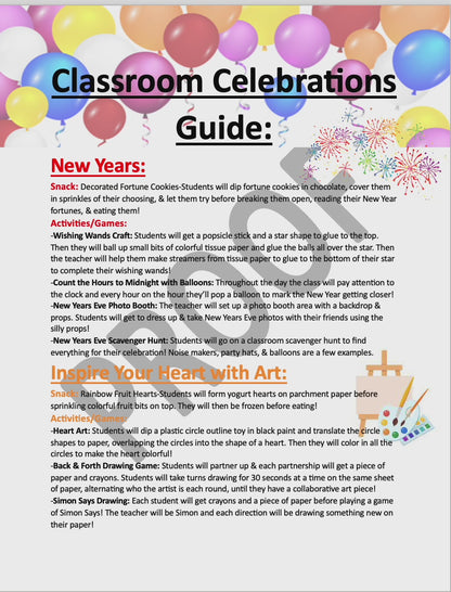 Classroom Celebrations Guide