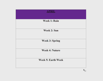 April Infant Lesson Plans