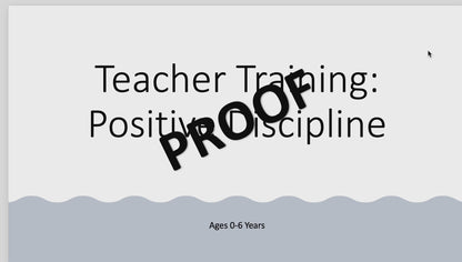 Teacher Training: Positive Discipline