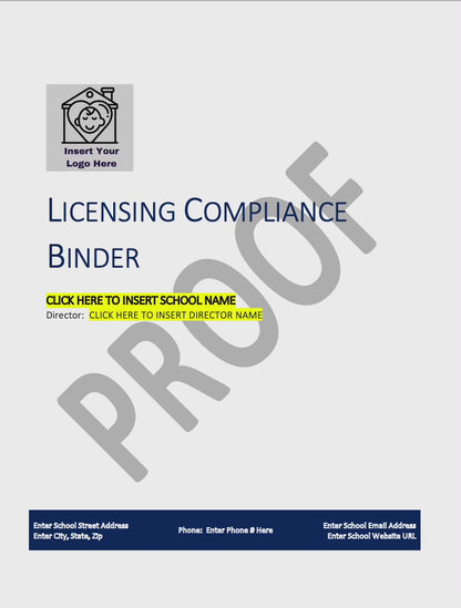 Licensing Compliance Binder Organizational Tool