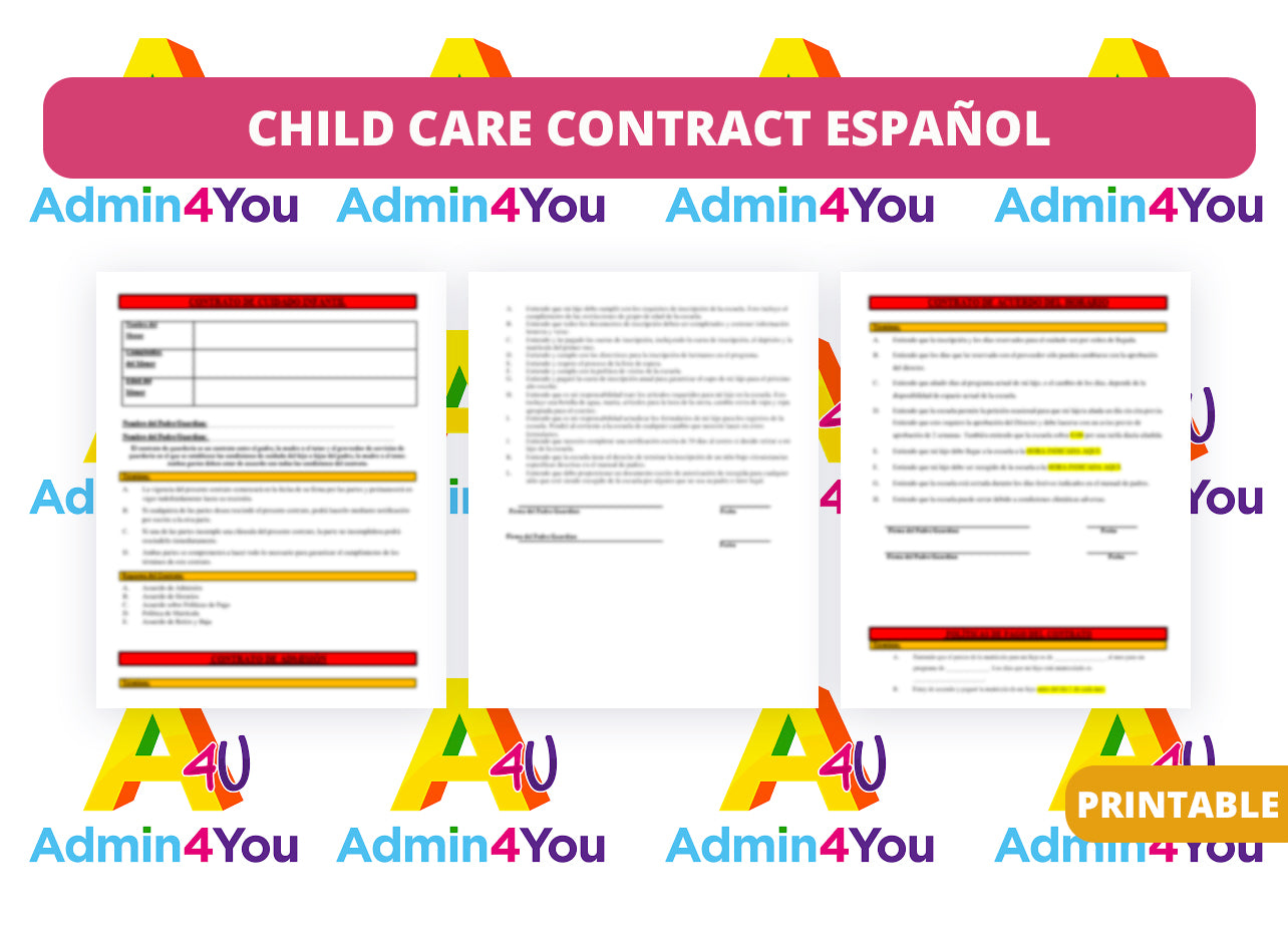 Child Care Contract (Spanish)