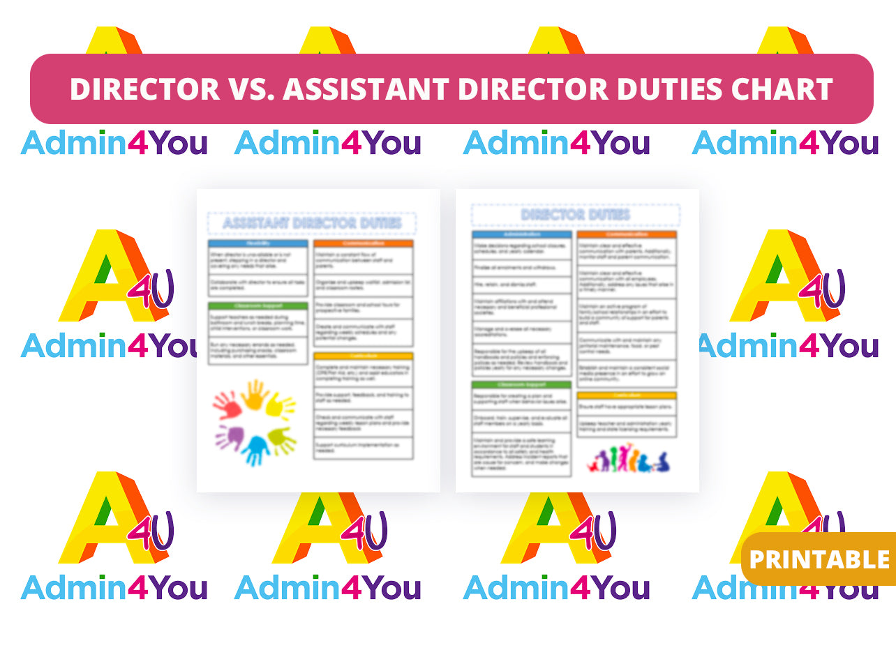 Assistant Director VS Director Duties Chart Admin For You   DIRECTORVSASSISTANTDIRECTORDUTIESCHART 