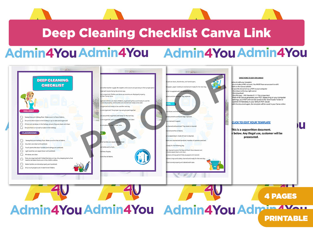 Deep Cleaning Checklist (CANVA)