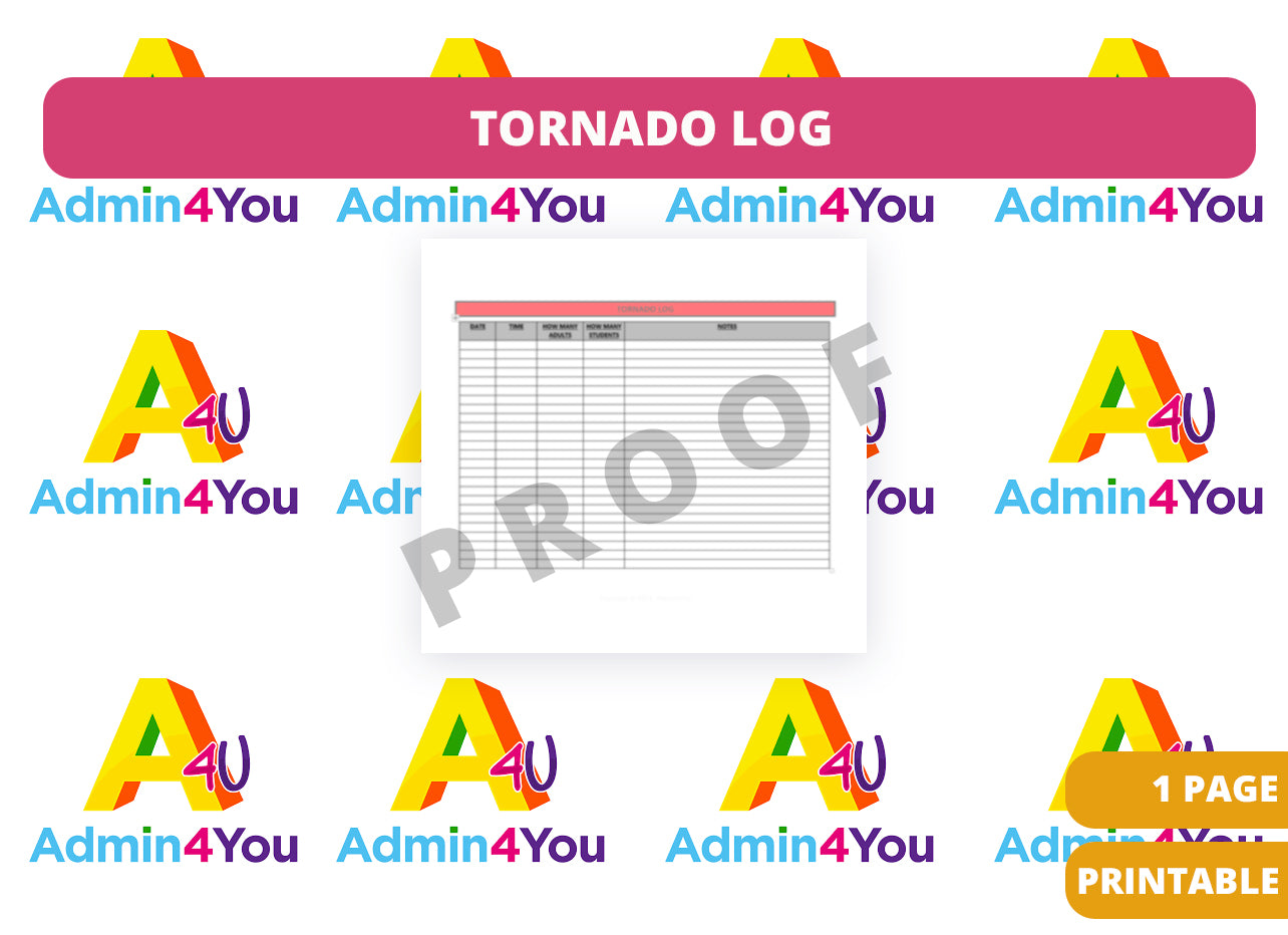 Log for Emergency Situations: Tornado