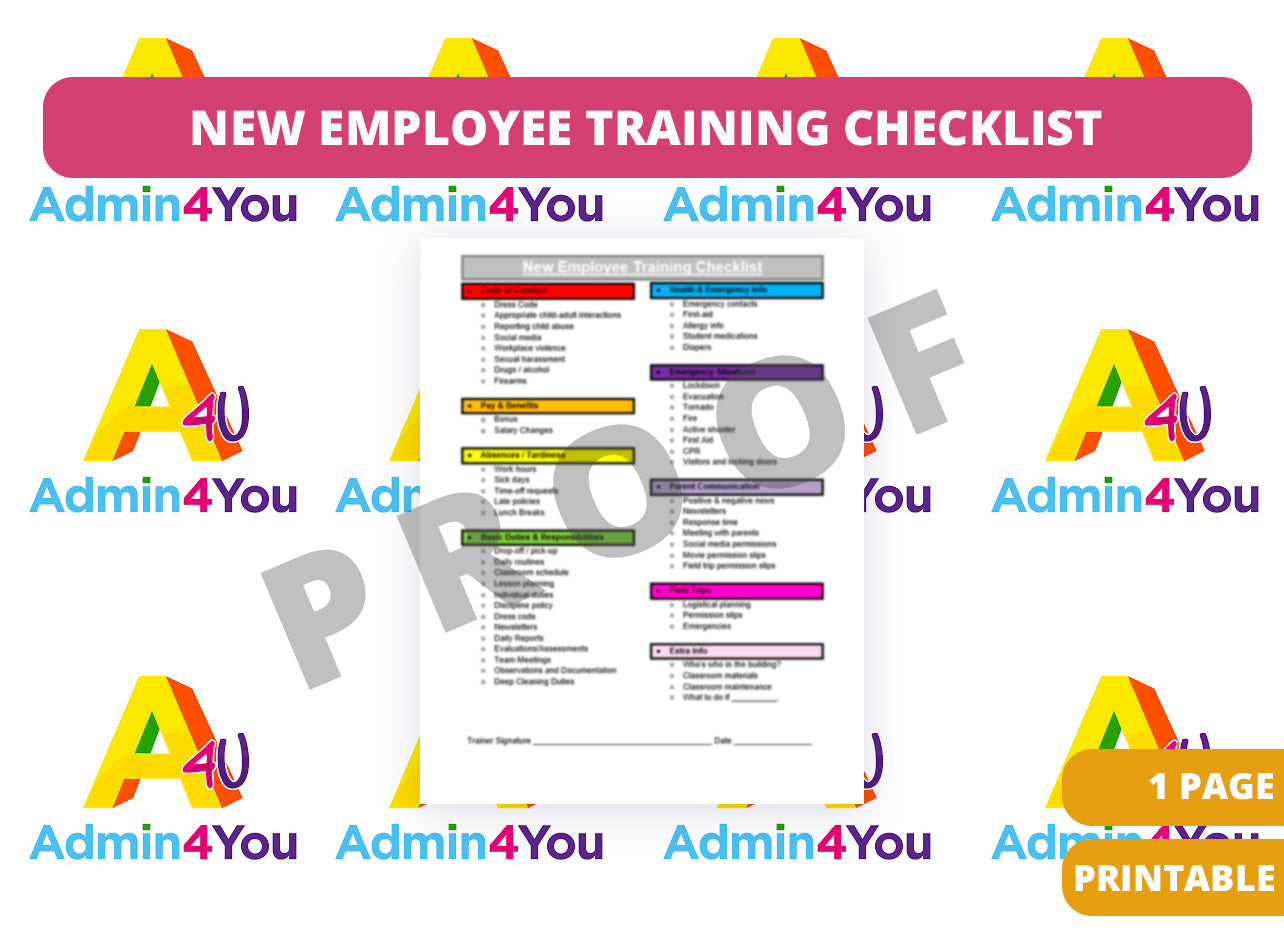 New Employee Training Checklist (Simple Version)