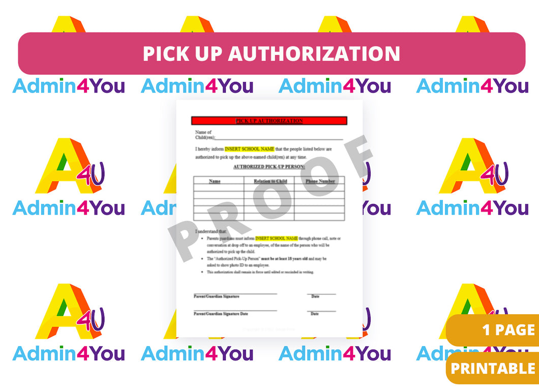 Pick-Up Authorization