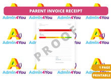 Load image into Gallery viewer, Parent Invoice Receipt Template
