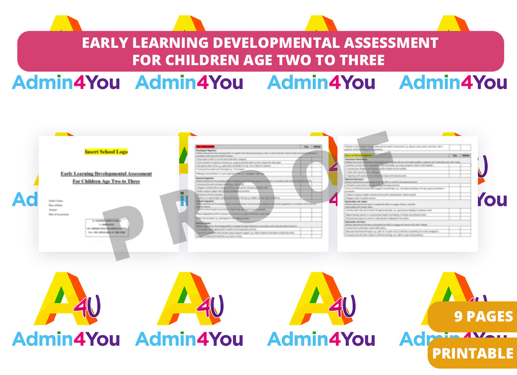 Student Assessment - Ages Two to Three