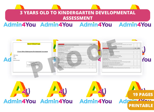 Student Assessment - Ages 3 - Kindergarten