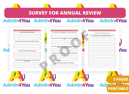 Survey for Annual Review of Program