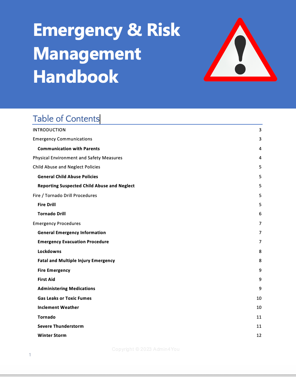 The Emergency Situations and Risk Management Handbook