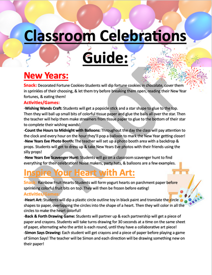 Classroom Celebrations Guide