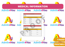 Load image into Gallery viewer, Student Medical/Emergency Information Card
