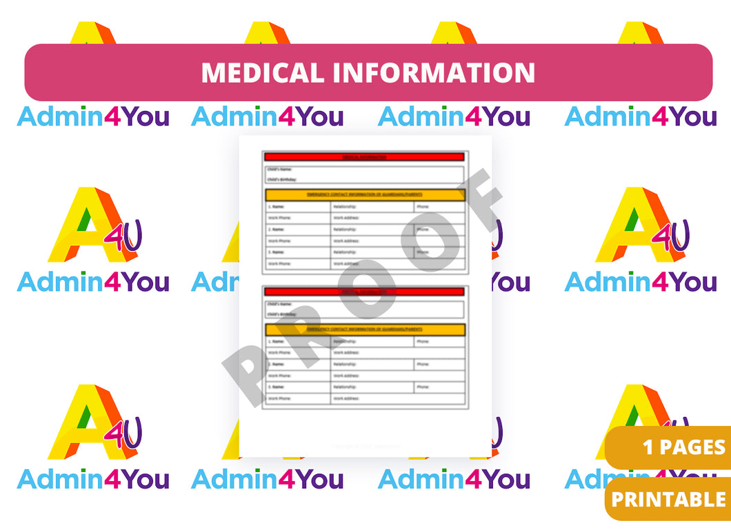 Student Medical/Emergency Information Card