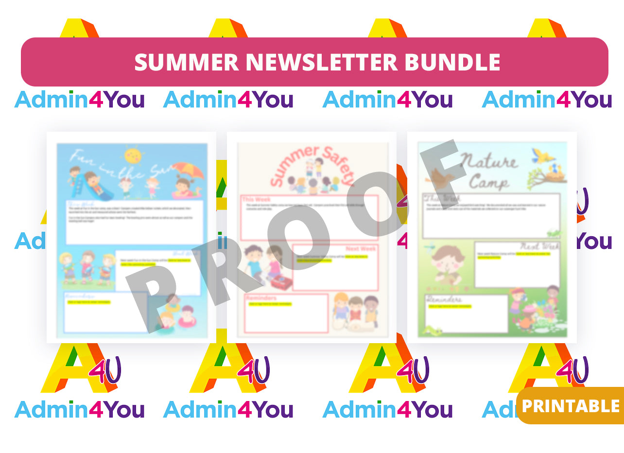 Summer Newsletter Examples Summer Newsletter Bundle – Admin For You