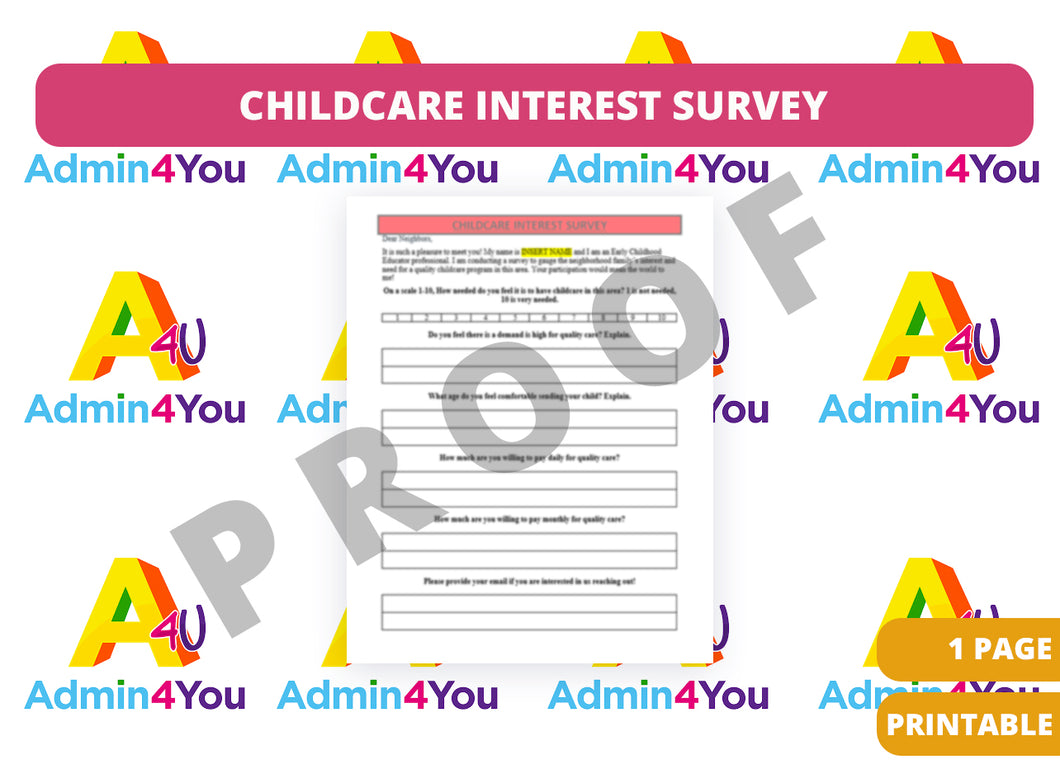 Survey of Childcare Interest and Enrollment