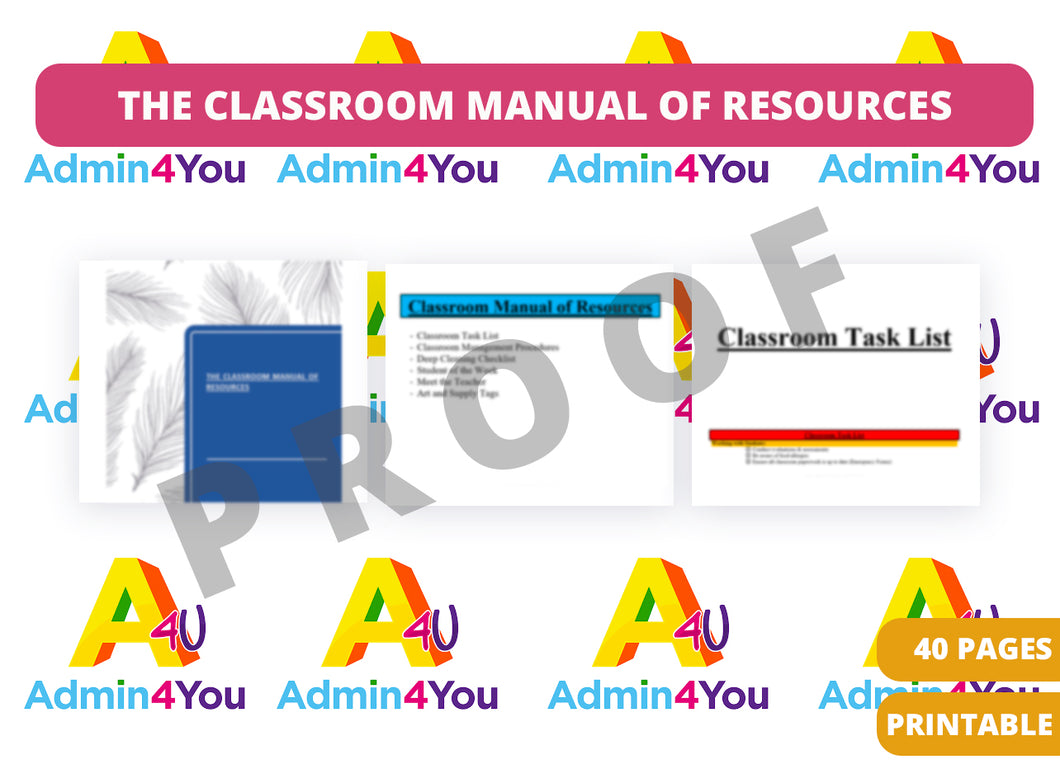 Classroom Manual of Resources
