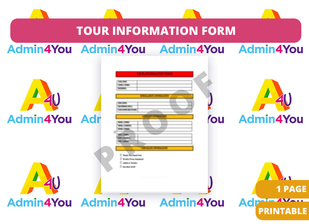 Tour Information Form