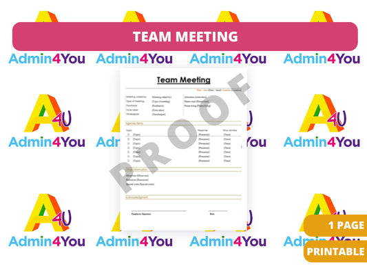 Team Meeting Agenda Template