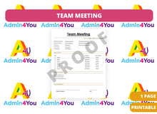 Load image into Gallery viewer, Team Meeting Agenda Template
