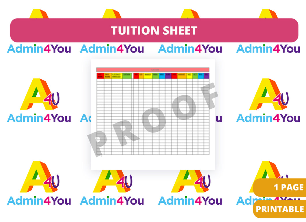 Tuition Excel Tracking Sheet