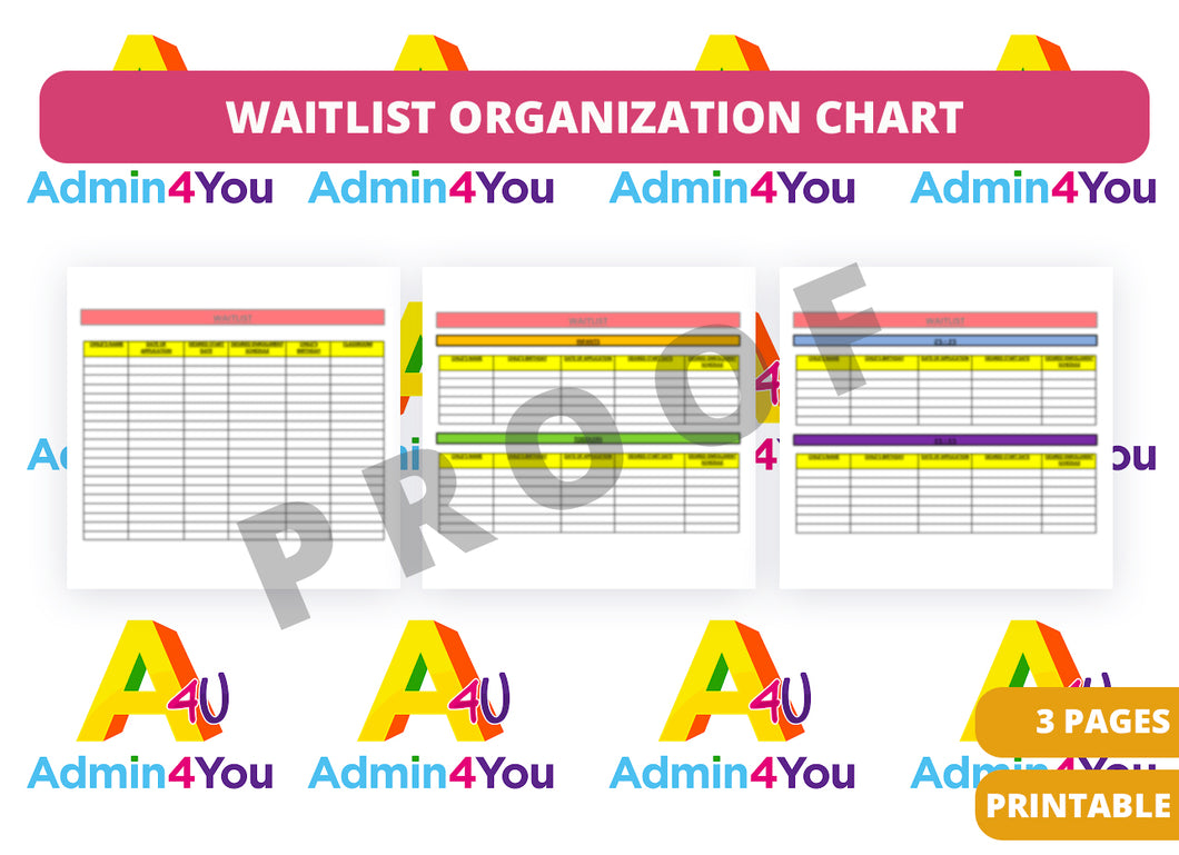 Waitlist Organization Chart - Simple