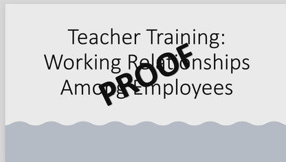 Teacher Training: Working Relationships