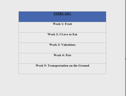 February  Infant Lesson Plans