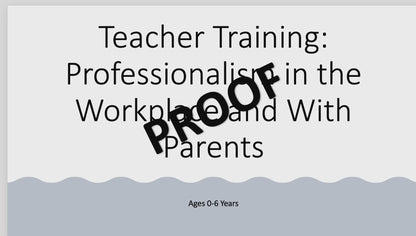 Teacher Training: Professionalism in the Workplace