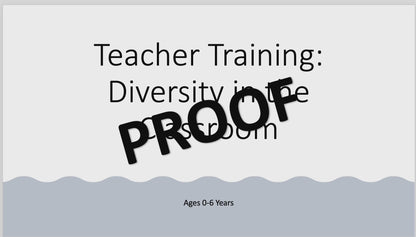 Teacher Training: Diversity in the Classroom